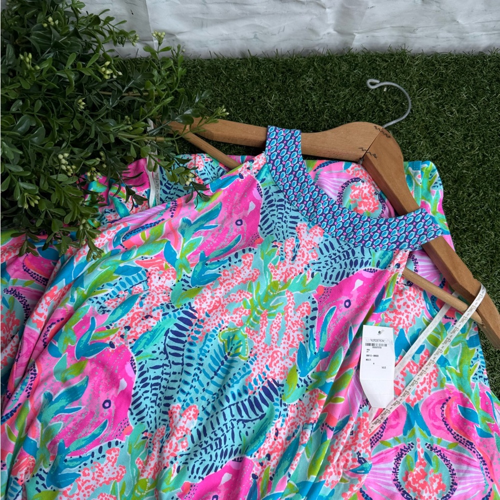 Lilly Pulitzer Monterrey Maxi Knit Dress Multi Reeflections Tropical Blue/Pink M - Picture 12 of 14